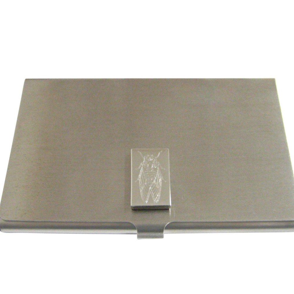 Etched Cicada Bug Business Card Holder